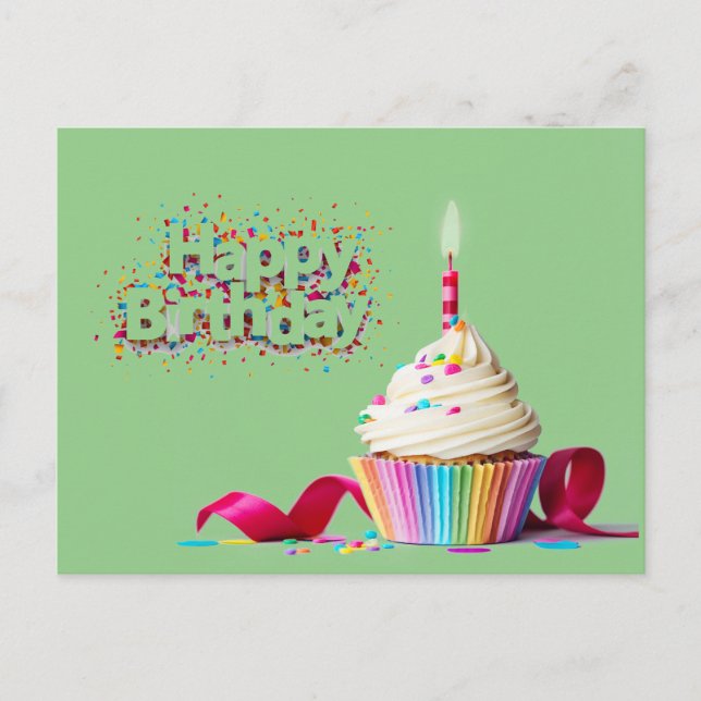 Carte postale de Cupcake de Joyeux Anniversaire Ve (Devant)