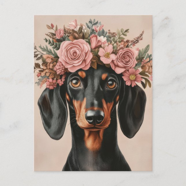 Carte postale de dachshund aquarelle  (Devant)