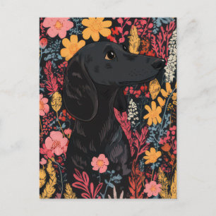 Carte postale de dachshund aquarelle