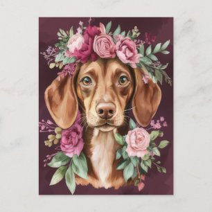Carte postale de dachshund aquarelle