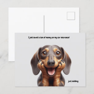 Carte postale de Dachshund riant