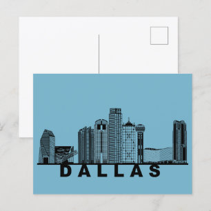 Carte postale de Dallas – Silhouette de l'horizon 