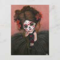 Carte postale de Danse Macabre big eye girl