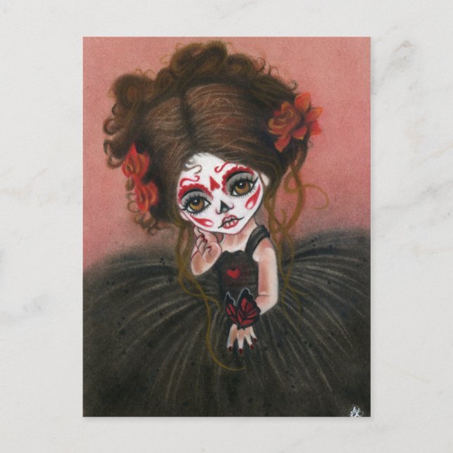 Carte postale de Danse Macabre big eye girl (Devant)