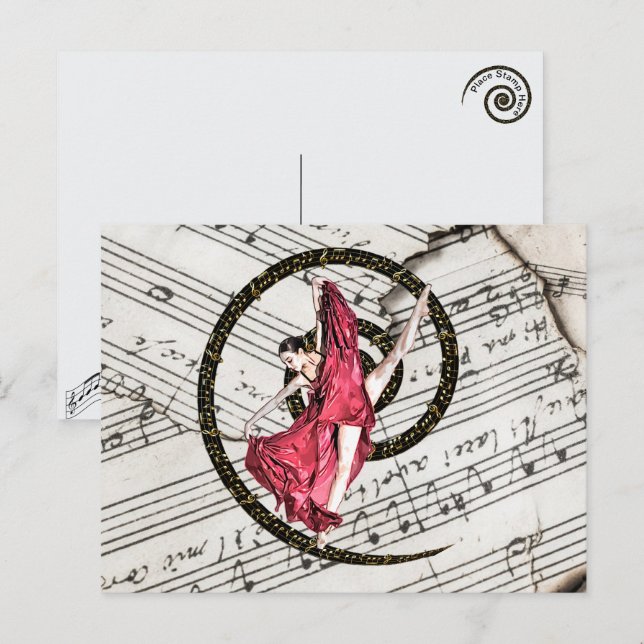 Carte postale de danseur musical (Devant / Derrière)