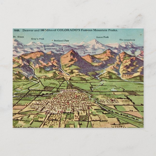 Carte postale de Denver & Colorado Mtns (Devant)