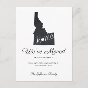 Carte postale de déplacement Idaho Chalkboard Stat