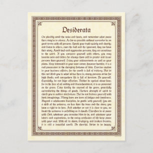 Carte postale de desiderata
