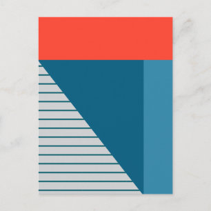 Carte postale de design abstrait Blocs et Rayures