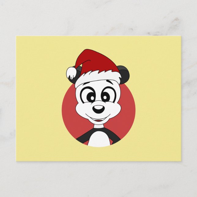 Carte postale de dessin animé de Noël avec un ours (Devant)