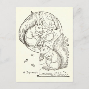 Carte postale de dessin d'illustration de vieux éc