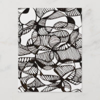 Carte postale de dessin gribouillé abstrait au sty