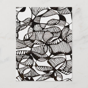 Carte postale de dessin gribouillé abstrait au sty