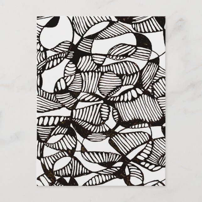 Carte postale de dessin gribouillé abstrait au sty (Devant)