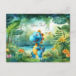 Carte postale de dinosaure mignon