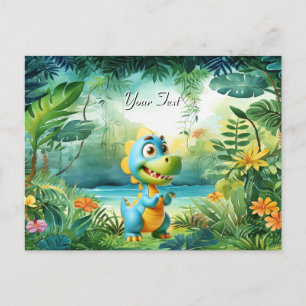 Carte postale de dinosaure mignon