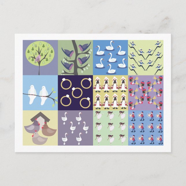 Carte postale de douze jours de Noël (Devant)