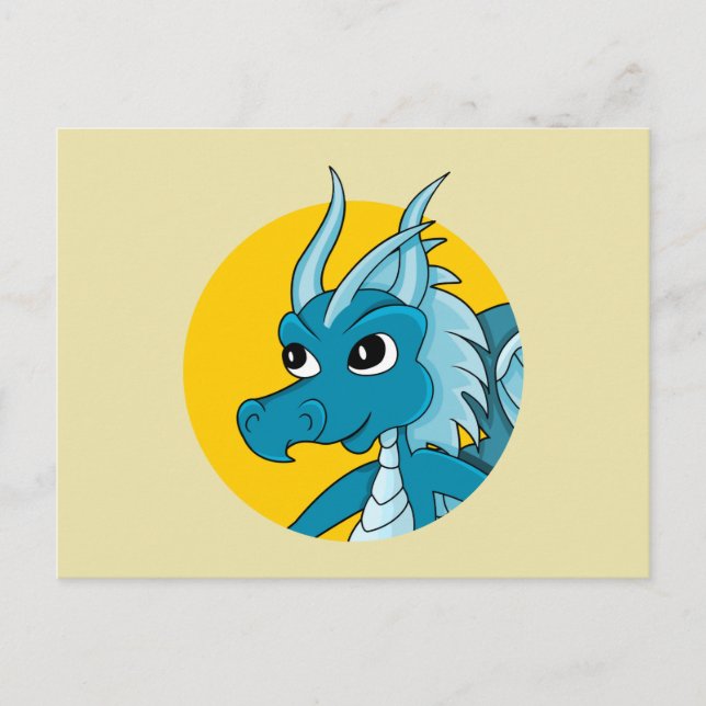 Carte postale de dragon bleu (Devant)