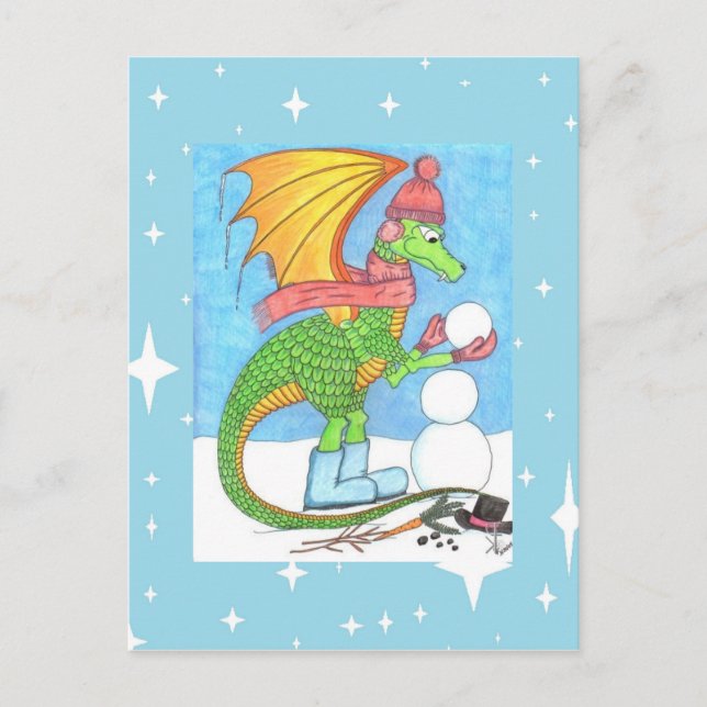 Carte postale de dragon de neige (Devant)