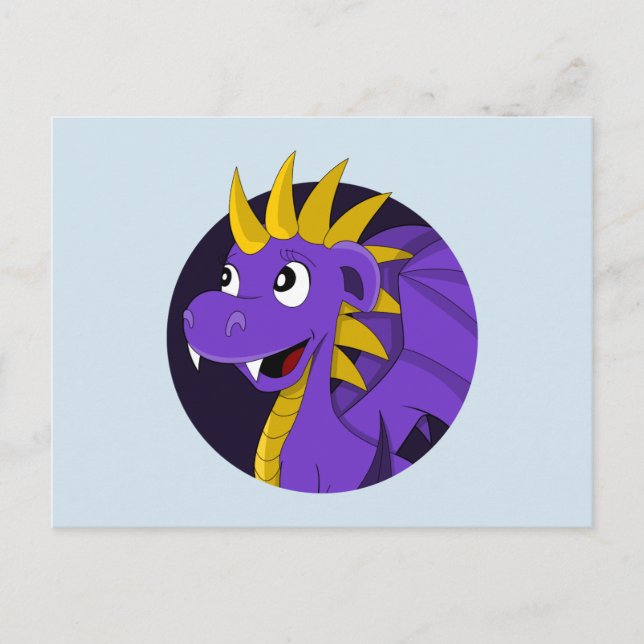 Carte postale de dragon violet (Devant)