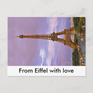 Carte Postale De Eiffel avec amour
