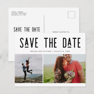 Carte postale de faire-part de date de mariage à s