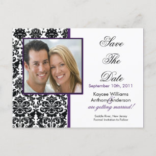 Carte postale de faire-part de date de mariage à s