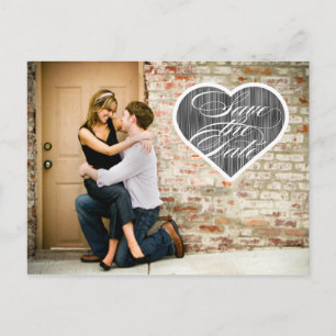 Carte postale de faire-part de date de mariage ave