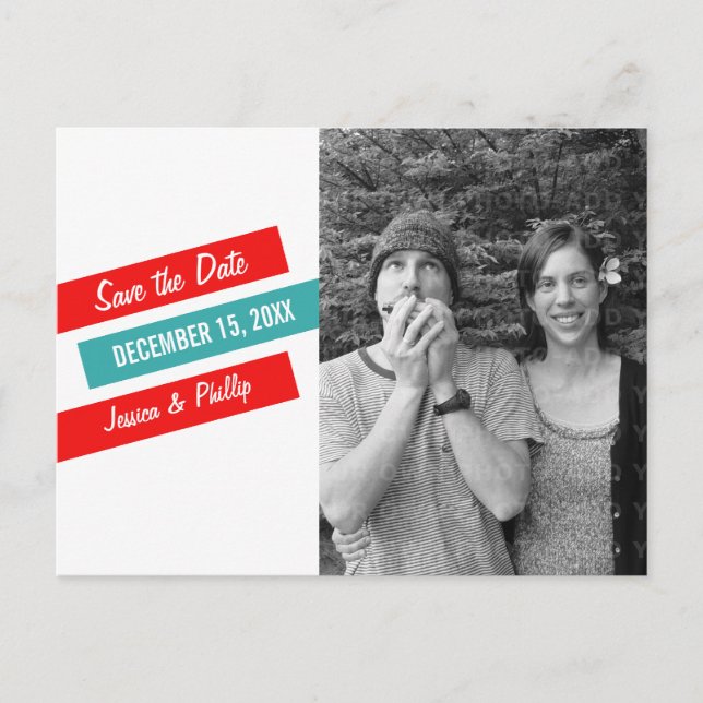 Carte postale de faire-part de mariage à angle mod (Devant)