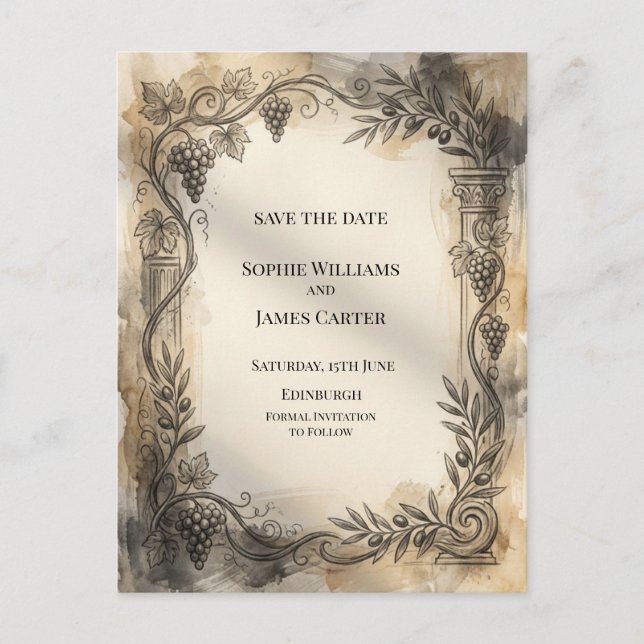 Carte postale de faire-part de mariage à encadré b (Devant)
