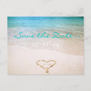Carte postale de faire-part de mariage à la plage 