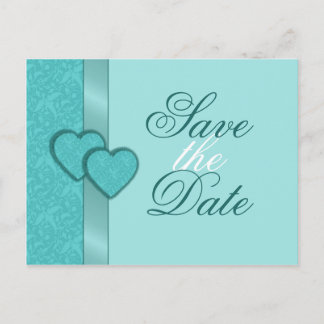 Carte postale de faire-part de mariage à motif de