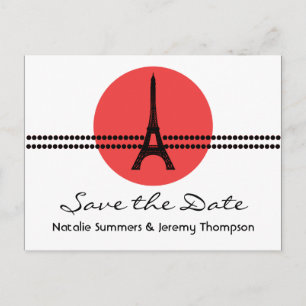 Carte postale de faire-part de mariage à points Mo