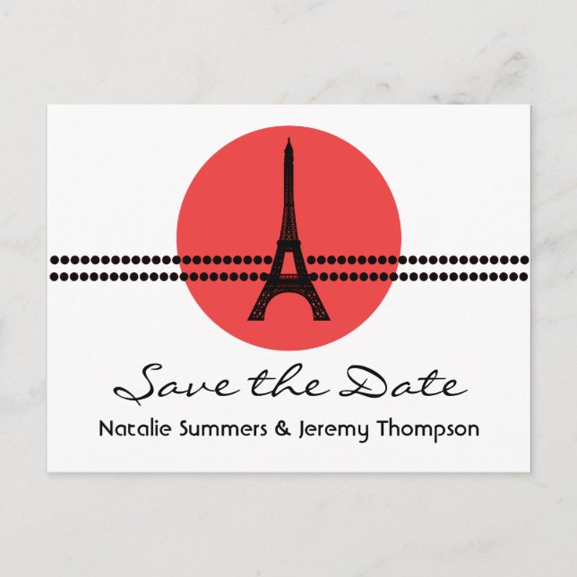 Carte postale de faire-part de mariage à points Mo (Devant)