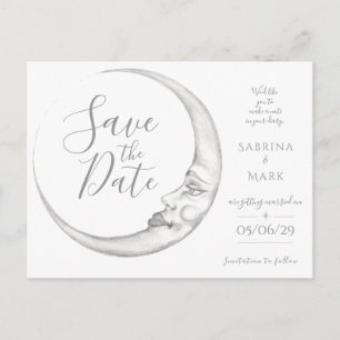 Carte postale de faire-part de mariage en forme de