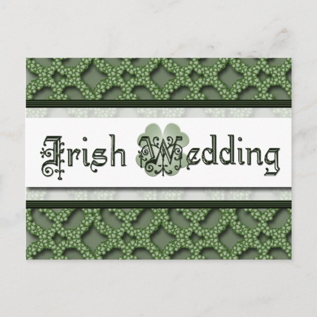 Carte postale de faire-part de mariage irlandais (Devant)