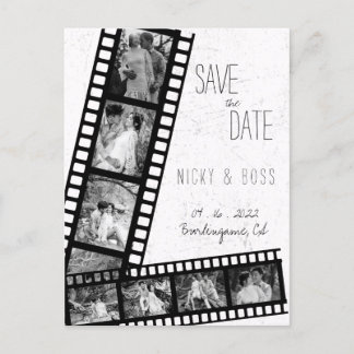 Carte postale de faire-part de mariage photo moder