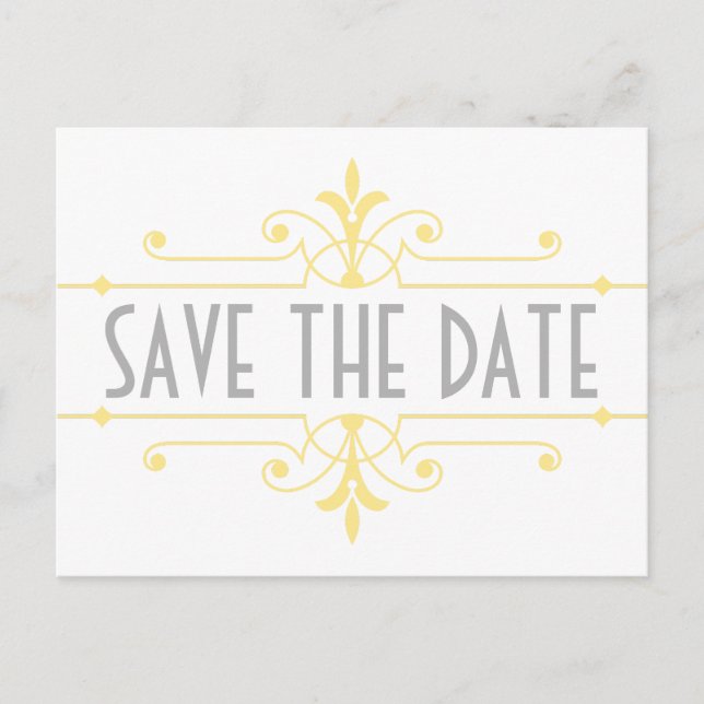 Carte postale de faire-part de mariage « Yellow v2 (Devant)