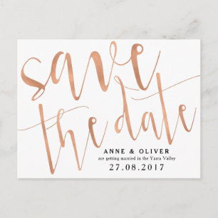 Carte postale de faire-part de Rose Gold dans un s