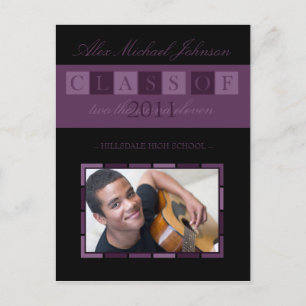 Carte postale de faire-part d'obtention du diplôme