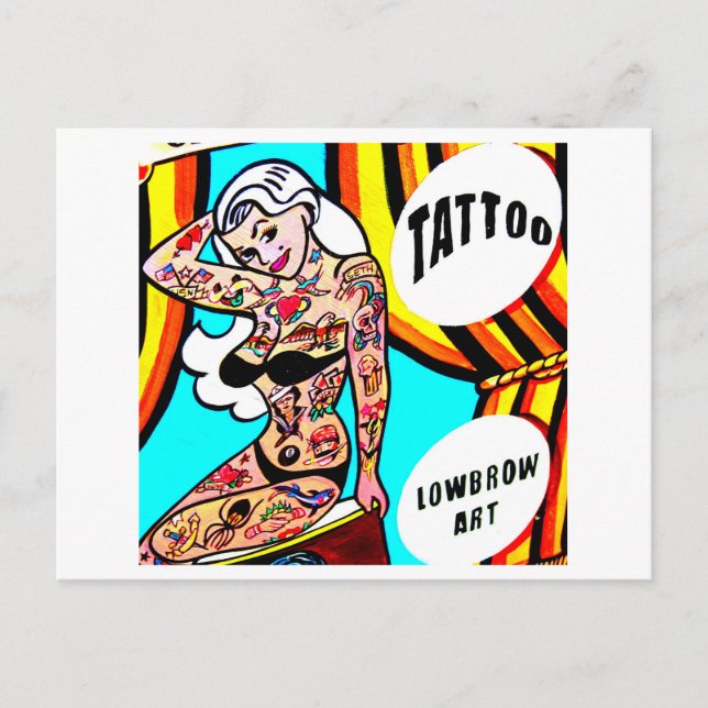 carte postale de femme tatouée (Devant)
