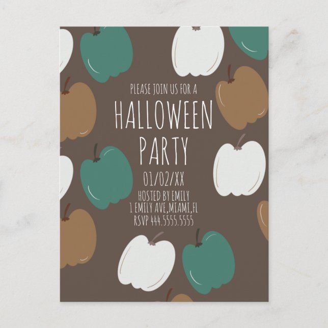 Carte postale de fête d'Halloween citrouilles auto (Devant)