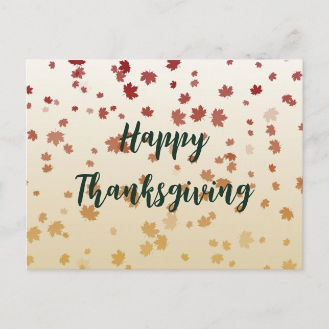 Carte postale de feuilles d'érable de Thanksgiving (Devant)