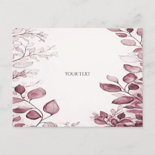Carte postale de feuilles rouges modernes