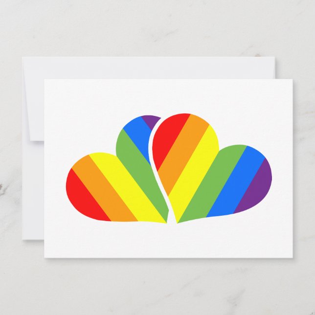 Carte postale de fierté aux coeurs arc-en-ciel – A (Devant)