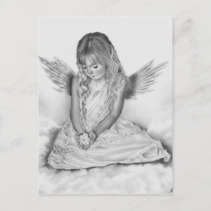 Carte postale de fille ange souvenir