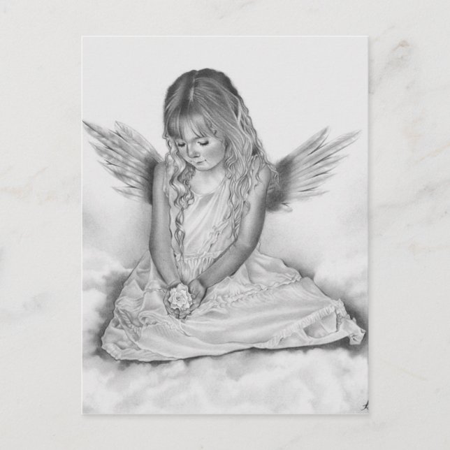 Carte postale de fille ange souvenir (Devant)