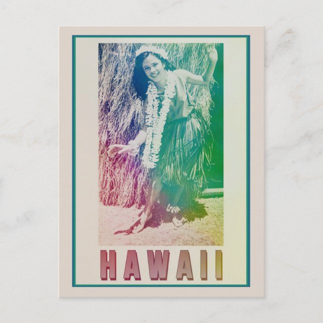 Carte postale de fille de hula de voyage à Hawaii  (Devant)