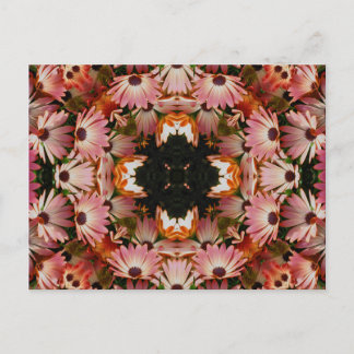 Carte postale de fleur de kaléidoscope de
