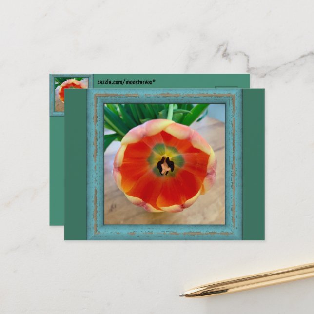 Carte postale de fleurs (Devant/Arrière en situation)
